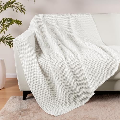 Exclusivo Mezcla 100% Cotton Oversized Waffle Throw Blanket for Couch Sofa - Image 4