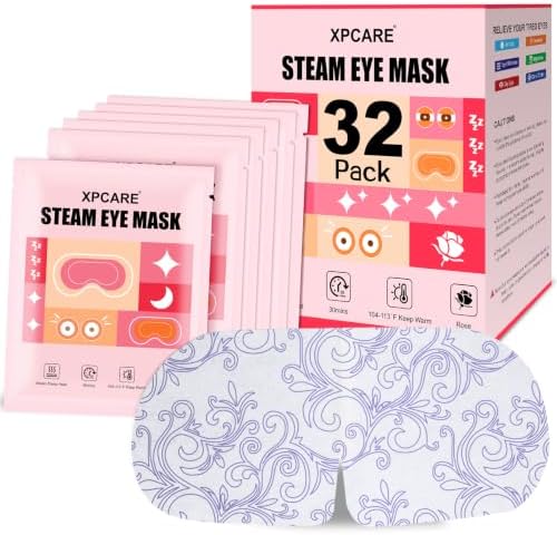 XPCARE 32 Pack Steam Eye Mask Disposable for Dry Eyes Cornea Care (Rose) by XPCARE
