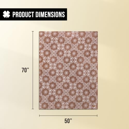 Lucky Brand Eyelet Flower Umber Plush Throw, Raw Umber, 50 x 70 in - Image 2