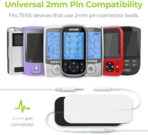 AUVON TENS Unit Electrode Pads 2"x4" 10 Pcs, Latex-Free, Reusable - Image 6