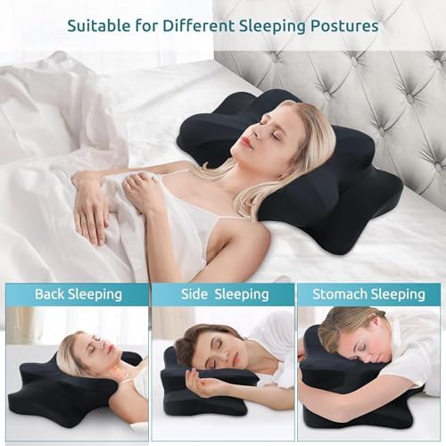 DONAMA Cervical Pillow for Neck and Shoulder Pain Relief, Cooling Contour Memory Foam Pillow, Dual-Height Ergonomic Neck Support Pillow for Side Back Stomach Sleepers with Removable Pillowcase - Image 3