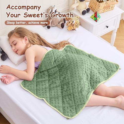 yescool Weighted Lap Pad 2 lb Small Lap Blanket, Weighted Lap Blanket Minky Weighted Throw Blankets, Blankets Gifts for Travel Outdoor Indoor, 20 * 30in Moss Green - Image 4