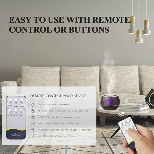 Humidifiers for Bedroom Large Room Home Whole House Baby Kids Plants,Cute Aromatherapy Diffuser 500ml Ultrasonic Cool Mist Humidifier Quiet,Essential Oil Diffusers with LED Night Light Remote - Image 2
