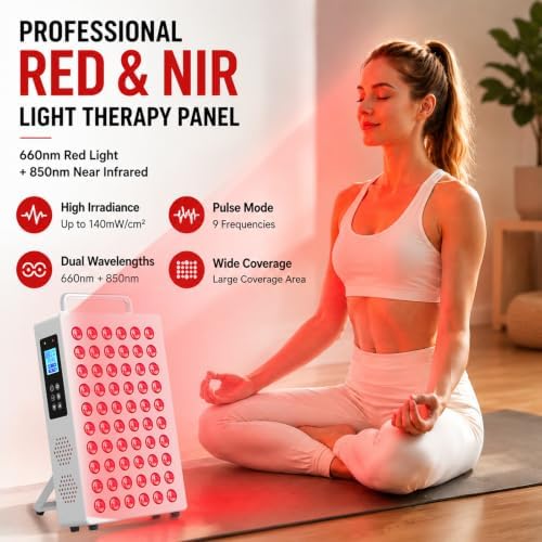 Red Light Therapy Panel, 660nm & 850nm, for face & Body, White - Image 5