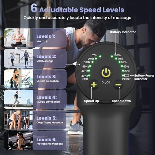 Massage Gun Deep Tissue,Handheld Percussion Muscle Massager for Back - Image 2