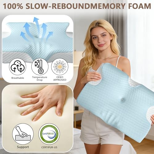Ergonomic Cervical Pillow for Neck Pain Relief, Ergo Pillow for Sleep Apnea - Image 2