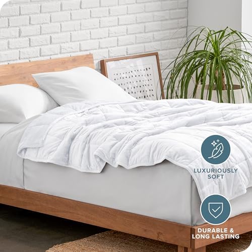 Bare Home Minky Fleece Weighted Blanket (White, 60"x80" 17lbs) - Image 5