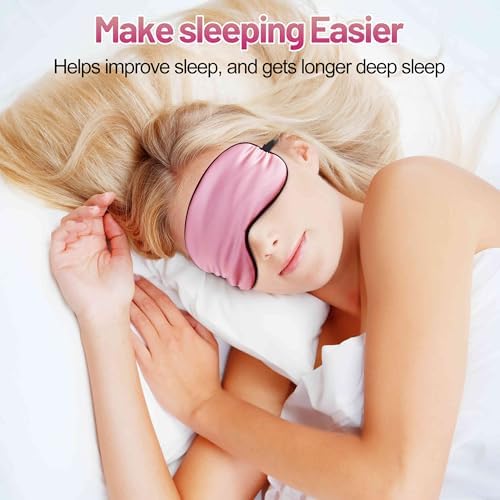 Silk Sleep Mask, Blackout Eye Mask for Sleeping with Adjustable Strap - Image 2