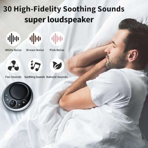 Sound Machine Loud White Noise Machine Nonstop Brown Noise Sleep Machine 30 Soothing Sounds for Baby Kids Adults Pink Noise Sounds Machine 36-Level Vol 4 Timer Memory Function for Home Travel Office - Image 2