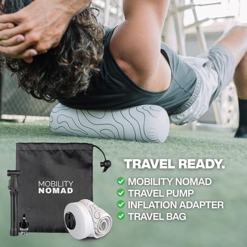 Inflatable Travel Foam Roller for Muscle Recovery and Back Support (Topo Gray, 15") - Image 3