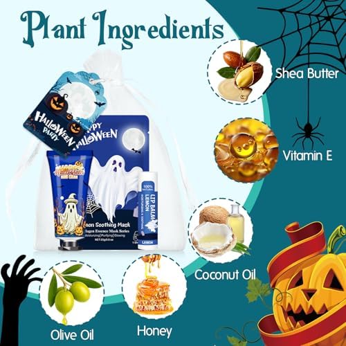 50 Pack Halloween Hand Cream, Facial Mask and Lip Balm Set, Halloween Gifts - Image 3