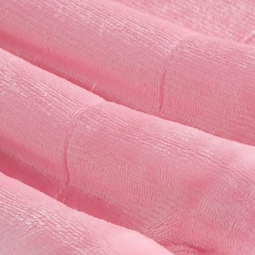 Elegant Comfort Ultra Soft Reversible Flannel Sherpa Blanket - Cozy Silky Fleece Throw for Couch, Bed - Plush Fuzzy Warm Winter Blanket for Gift, King, Light Pink - Image 7