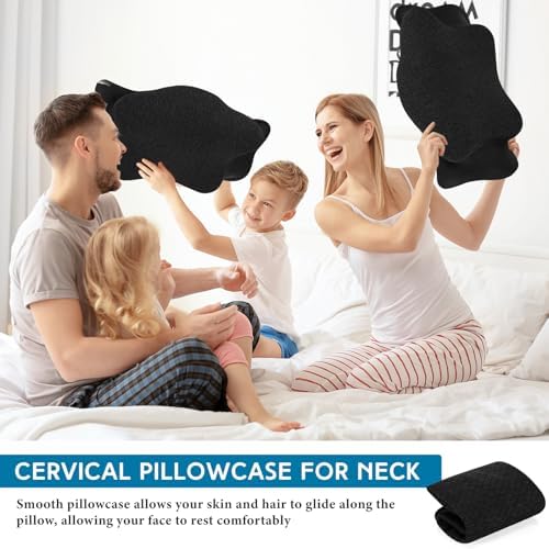 HunnmingRe Pillow Case for Cervical Neck, Black, Queen Size - Image 6