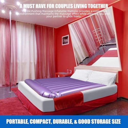Nuru Massage Mattress Inflatable 88" X 48" - 6in Thick Airbed for Couples, Nuru Massage Air Mattress with Electric Air Pump, Easy-Wipe PVC (400lbs Capacity) - Image 7