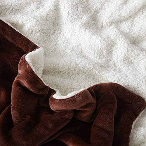 NANPIPER Fleece Throw Blanket Reversible Sherpa Flannel Blanket Super Soft Fuzzy Plush Microfiber (90"x90" Brown) Queen - Image 5