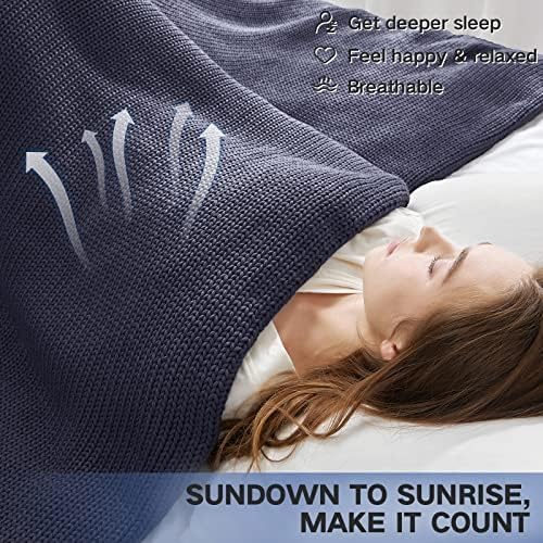 Guohaoi Knitted Weighted Blanket for Adults, 60"x80" 20lbs Full/Queen Size - Image 2