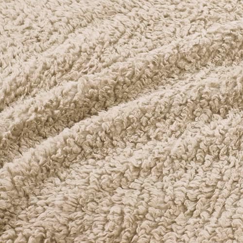 Woolrich Burlington Berber Blanket Super Soft, Cozy Lightweight Cover with Luxurious Velvet Binding, Modern Trendy All Season Bedspread Bedding-Set, Full/Queen: 90x90, Tan - Image 6