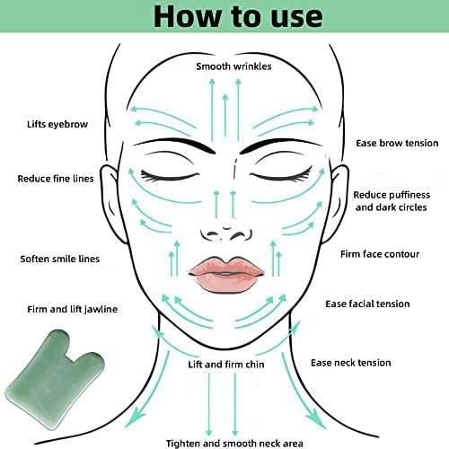 Gua Sha Facials Tools for Nose Massage Tools Board Natural Jade Stone for SPA Acupuncture Therapy Trigger Point Treatment - Image 3