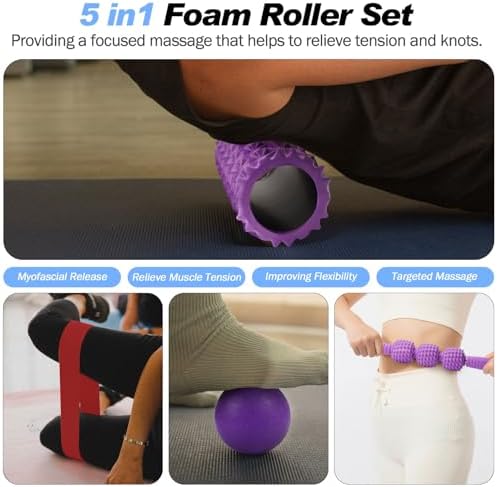 5 in 1 Foam Roller Set High Density Patented Foam Roller for Exercise - Image 5