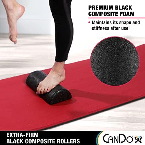 CanDo Black Composite High-Density Foam Rollers for Muscle Restoration Massage Therapy Sport Recovery and Physical Therapy 6" x 12" Half-Round - Image 4