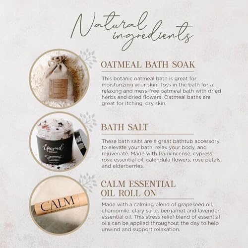 Relaxing Bath Gift Set for Women – Ready-to-Gift Spa Gift Set with Calm Essential Oil Roller, Epsom Bath Salts & Organic Lavender Oatmeal Bath Soak by Soulistic Root - Image 5