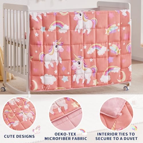 anfie Weighted Blanket(36"x48" 3lbs) Weighted Blanket Cooling Blanket for Resting,Throw Size Breathable Blanket with Premium Glass Bead(Red Unicorn) - Image 5