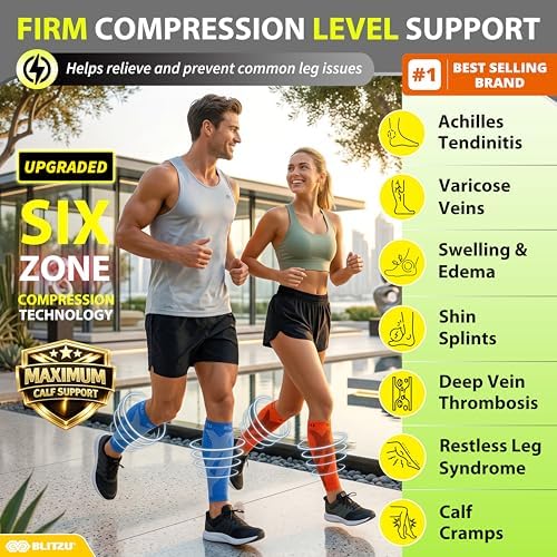 BLITZU Calf Compression Sleeves, Footless Compression Socks for Men & Women - Image 2