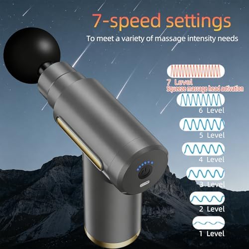 Massage Gun, Electric Massager, Suitable for Whole Body to Relieve Fatigue, Replaceable Massage Head Impact Massager, The Best Choice for Gift Giving (Gray-720) - Image 3