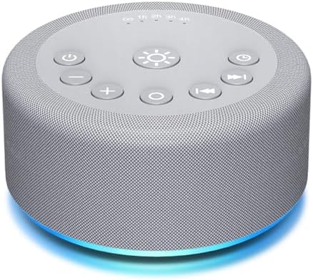 Sound Machine Night Light White Noise Brown Noise Machine 30 Non Looping Sounds 12 Lights 5 Timers 36 Adjustable Volume Memory Function Sleep Sounds Machine for Baby Kids Adult & Home Office Travel by Hushingwhitenoisemachine