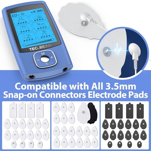 24 Modes Tens Unit Muscle Stimulator, Rechargeable Tens Machine with 8 Electrode Pads (American Gel), Electric Pulse Massager for Pain Relief Therapy(Blue) - Image 5