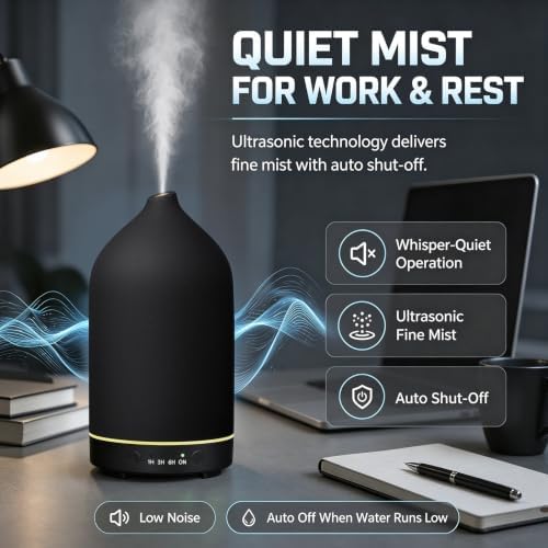 Gooamp 200ML Ceramic Essential Oil Diffuser for Home, Stone Diffuser - Image 5