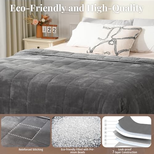 Topblan Sherpa Fleece Weighted Blanket for Adults, 15lbs 48 x 72 Twin Size - Image 6