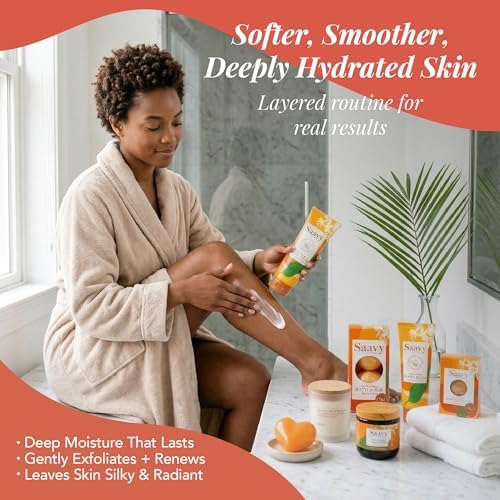 Saavy Naturals 9-Piece Spa Gift Set – Body Wash, Scrub & More – Plant-based Ingredients, Luxurious Spa Gift Basket for Women & Men –Mothers Day Gifts – (Sweet Orange GIft Set) - Image 7