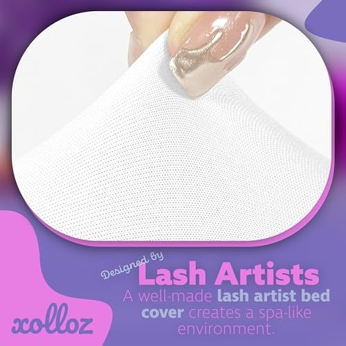 Massage Table Cover, 6 ft Stretch Lash Bed Cover, White - Image 3