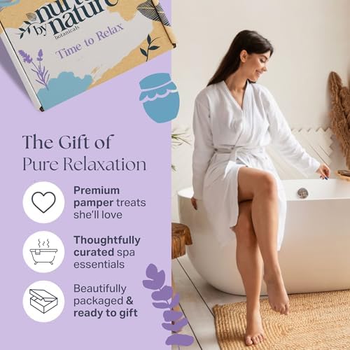 Nurture by Nature Spa Gift Baskets for Women - at Home Spa Kit, Bath Set - Image 3