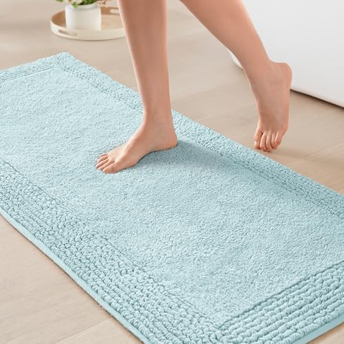 Madison Park Splendor Reversible 100% Cotton Bath Runner, 24 x 60, Blue by MADISONPARK