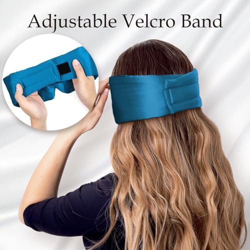 Zenssia 100% Mulberry Silk Sleep Eye Mask for Men and Women, Peacock Blue - Image 4