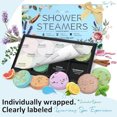 Shower Steamers Aromatherapy Birthday Gifts for Women - 8 Pcs Mothers Day Gifts for Mom Wife Daughter Grandma, Self Care with Natural Essential Oils Relaxation Home Spa Gift Set (Blue) - Image 3
