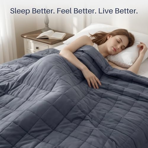 Weighted Idea Weighted Blanket for Adults (Dark Grey,48"x72",15lbs) Cooling Breathable Heavy Blanket with Premium Glass Beads All-Season Soft Thick Blanket - Image 3