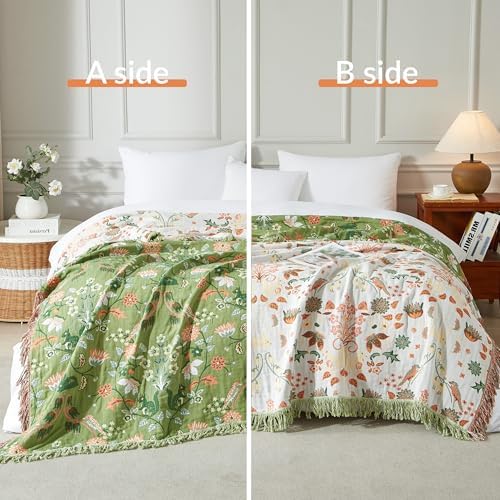 Boho Throw Blanket for Bed 90”x98”, 100% Cotton Blanket for Couch Sofa - Image 2