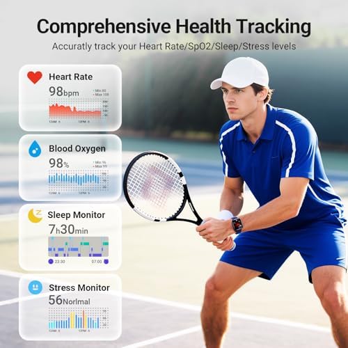 Smart Watches for Women/Men Android iPhone, [1.85" AMOLED Screen] Smartwatch Fitness Tracker 3ATM Waterproof with Bluetooth Calls, AI Control, Heart Rate/SpO2/Sleep Monitor, 7 Days Battery - Image 3