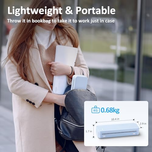 Gloryang Inkless Portable Printer for Travel, Wireless Thermal Printer Supports 8.5" x 11" US Letter Size, Bluetooth Machine Includes Carry Case and 3 Rolls of Thermal Paper Kit, Blue - Image 4