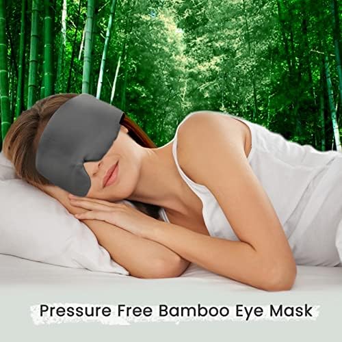 100% Handmade Bamboo Sleeping Eye Mask for Women for Men,Night Masks,Organic Sleep Mask,Blockout Eye Mask for Sleeping,Large Size Adjustable (1 PC, Dark Grey) - Image 2