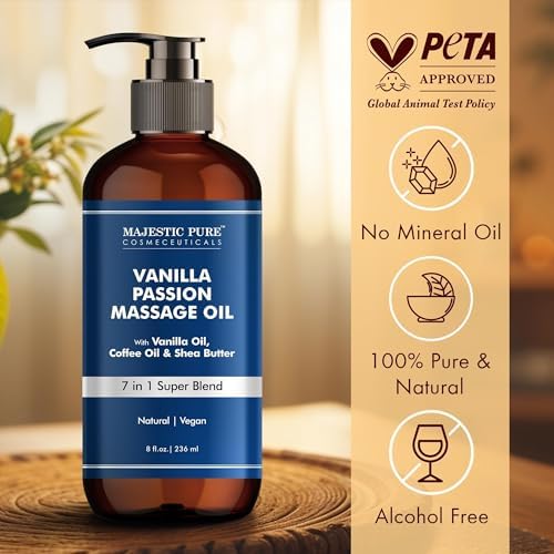 Majestic Pure Vanilla Passion Massage Oil, Warm Scented, 8 Fl Oz - Image 5