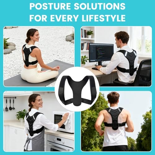 Posture Corrector for Men & Women, Adjustable Back Brace & Straightener for Office, Home & Daily Use, Relieve Back Pain, Prevent Hunching & Slouching, Comfortable & Breathable, S - Image 6