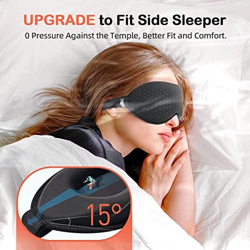 INNELO Sleep Mask for Side Sleeper, 3D Zero-Pressure, 100% Blackout, Nap - Image 2