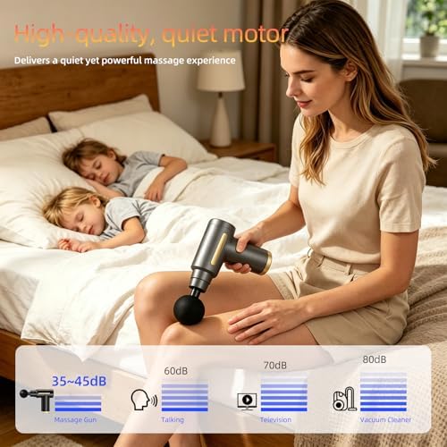 Massage Gun, Electric Massager, Suitable for Whole Body to Relieve Fatigue, Replaceable Massage Head Impact Massager, The Best Choice for Gift Giving (Gray-720) - Image 5