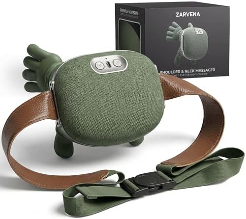 Neck Massager with Heat, Deep Kneading for Neck and Upper Shoulder Relief, Firm Shiatsu Pressure, 3 Modes, Cordless with Adjustable Strap by Unknown