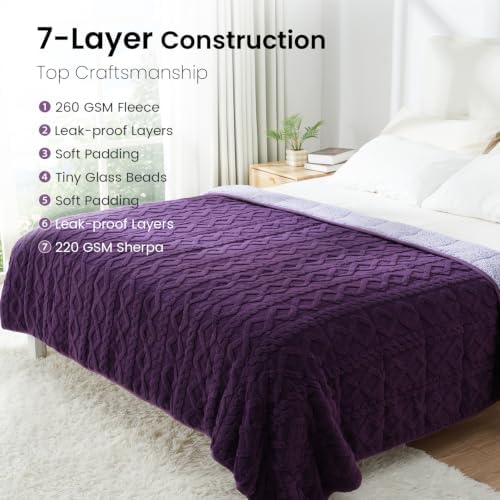 Drewin Weighted Blanket 15lbs for Adults,Dark & Light Purple,60" x 80" - Image 5
