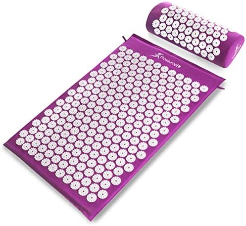 ProsourceFit Acupressure Mat and Pillow Set for Back/Neck Pain Relief and Muscle Relaxation, Purple by PROSOURCE